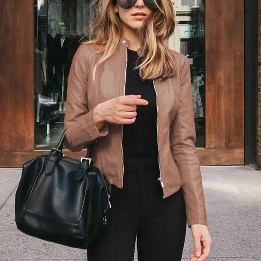 "Autumn PU Leather Jackets: Fashionable & Slim Fit!"